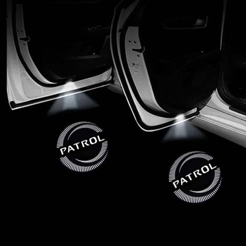2PCS LED Car Door Welcome Ghost Shadow Lights – Logo Projector Courtesy Lamps for Nissan Patrol Y62 & Armada 2013–2018 Accessories