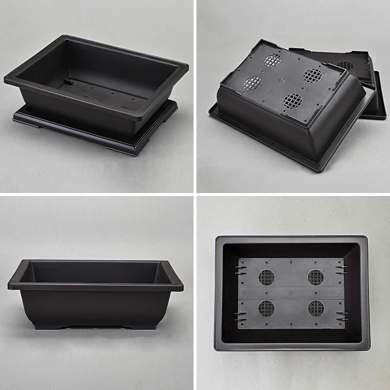 Purple Clay Succulent Plant Pots – Outdoor Garden Bonsai Planters, Rectangular & Square
