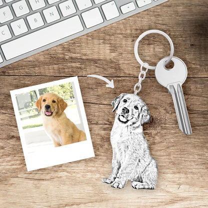Personalized Pet Photo Necklace — Custom Engraved Dog & Cat Pendant, Handmade Memory Jewelry Keychain Gift
