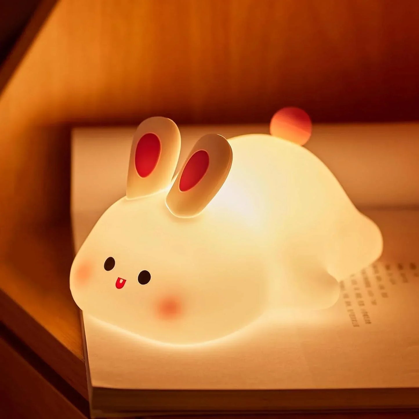 LED Silicone Rabbit Night Light – Touch Sensor Cute Animal Lamp, Bedroom & Kids Table Lamp, Home Decor Gift for Baby and Child