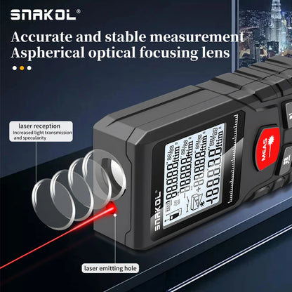 Snakol Laser Tape Measure – 50M/70M/100M/120M Digital Rangefinder for Professional Use, Laser Distance Meter Ruler