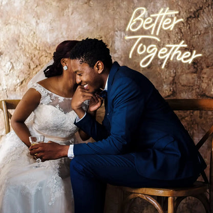 Better Together Neon LED Sign – Home, Wedding & Bar Wall Decor for Bedroom, Party & Gift