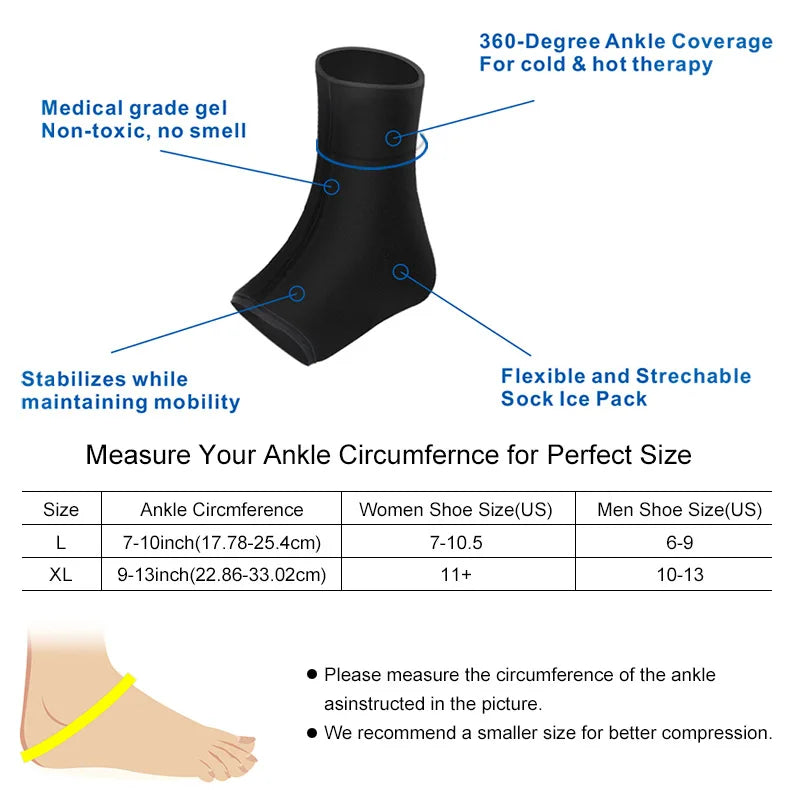 Reusable Gel Ice Pack for Feet — Hot & Cold Therapy for Achilles Tendonitis, Plantar Fasciitis & Swelling
