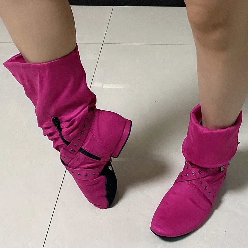 Wedopus Women’s Customized Heel Western Dance Boots – Black Suede Cowboy Shoes for Urban Dancing