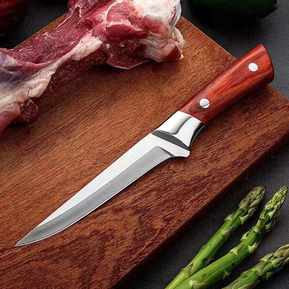Hand-Forged Boning Knife – Stainless Steel Fillet Knife for Meat, Bone, Fruit, Vegetables, and Fish – Chef's Kitchen Knife
