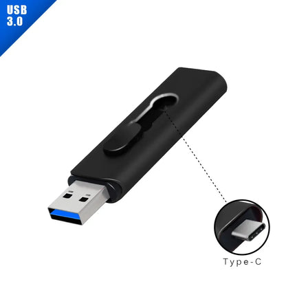 2-in-1 USB 3.0 Type-C OTG Flash Drive – High-Speed Pen Drive 32GB to 256GB