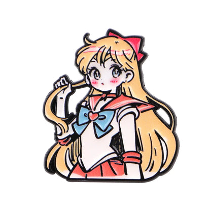 Cartoon Anime Enamel Brooch Pins – Kawaii Metal Badge Jewelry for Clothing & Backpack Gifts