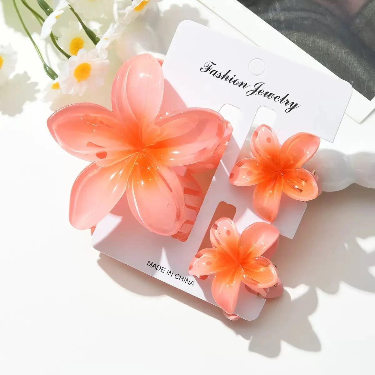 18Pcs Egg Flower Hair Clips | Gradient Candy Color Flowers, Shark Clips for Daily Ponytail Styling