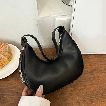 Fashion PU Leather Underarm Bag for Women – Trendy Clutch Handbag, Single Shoulder, Simple Hobo Tote