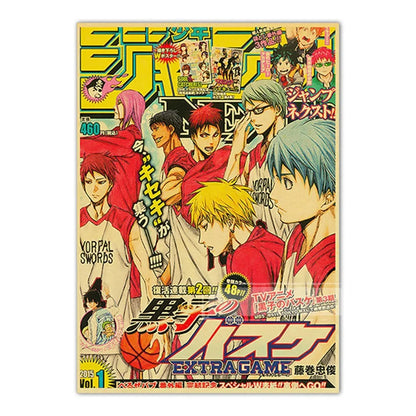 Vintage Anime Kraft Paper Posters – JoJo’s Bizarre Adventure, Jujutsu Kaisen & Demon Slayer Wall Art for Home Room Decor