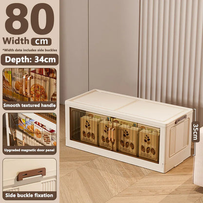 Installation-Free Foldable Storage Cabinet – Plastic Organizer for Kids’ Clothes & Snacks