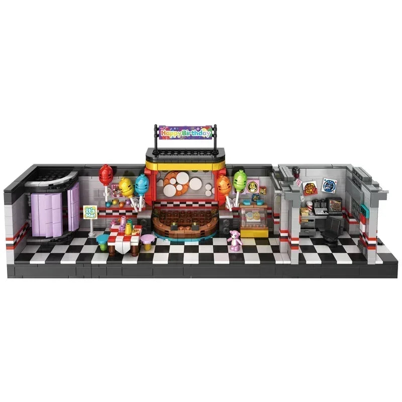 1388PCS Horror Game Building Block Set - City Dining Room & Bar Scene DIY Toy with Action Figures