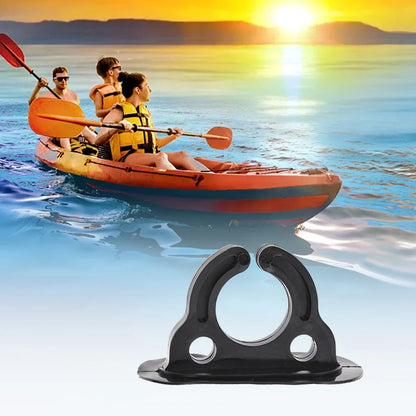 2/4PCS Paddle Storage Holders – Plastic Rubber Clips for Kayak, Canoe, Rowing & Inflatable Boat Oar Keeper