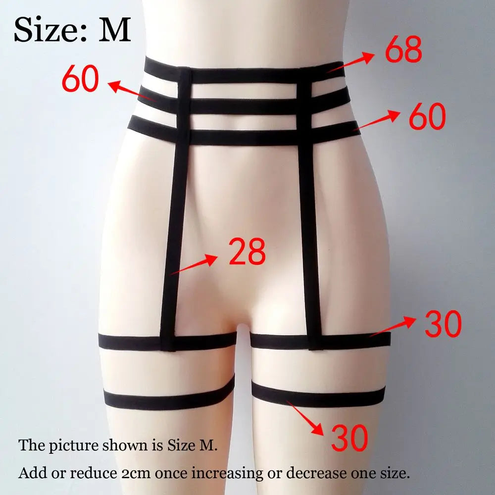 Elastic Cage Chain Leg Garter Belt – Hollow Suspender Strap Harness for Women