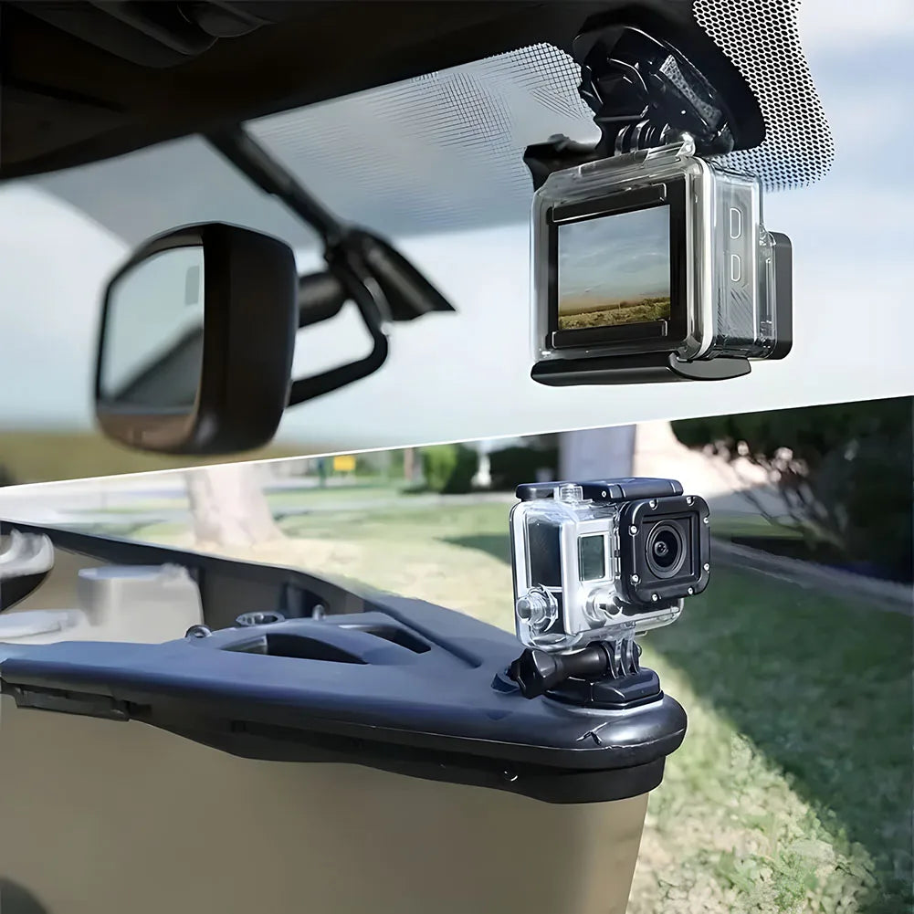 Helmet Adhesive Mount Kit for GoPro, Insta360, DJI – Flat & Curved Mounts with Adjustable Pivot Arm
