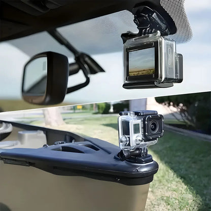 Helmet Adhesive Mount Kit for GoPro, Insta360, DJI – Flat & Curved Mounts with Adjustable Pivot Arm