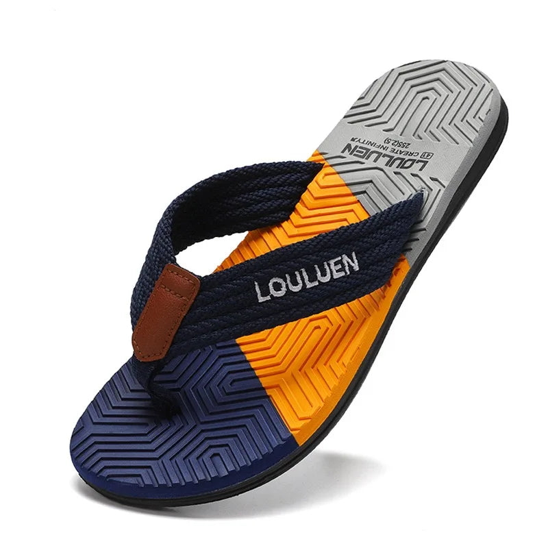 2023 Men’s Flip Flops – Trendy Anti-Skid Casual Beach Slides, Outdoor & Household Sandals