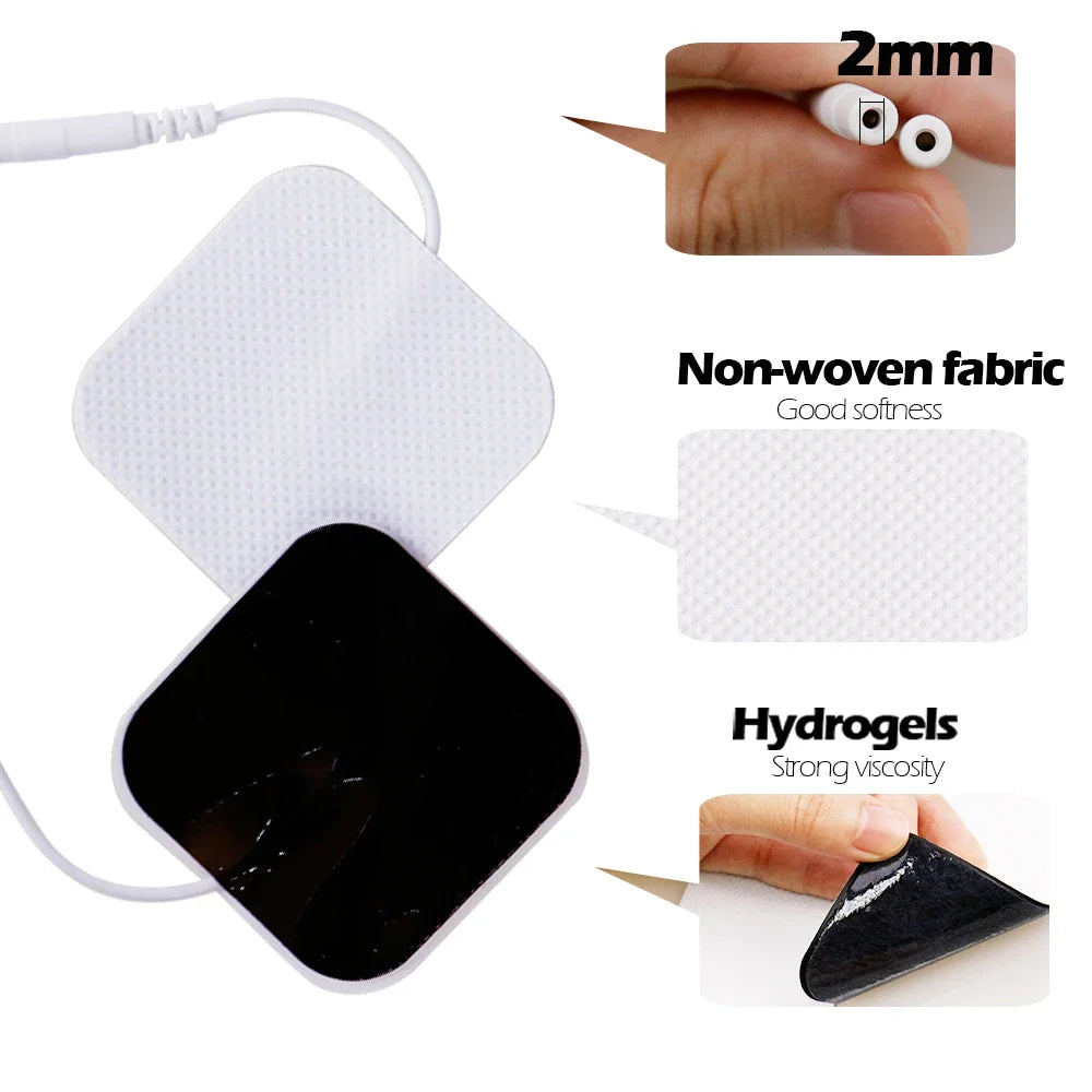 100/50pcs 5x5cm Muscle Stimulator Electrode Pads – Self-Adhesive Non-Woven Replacement for TENS Therapy Machines