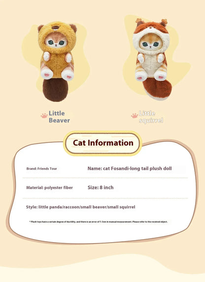 Kawaii Mofusand Shark Cat Keychain — Cartoon Cross-Dressing Doll Pendant for Backpack Decor