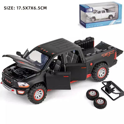 1:32 RAM Pickup Truck Alloy Model – Sound, Light & Spring-Back Action Toy for Kids’ Adventure Play
