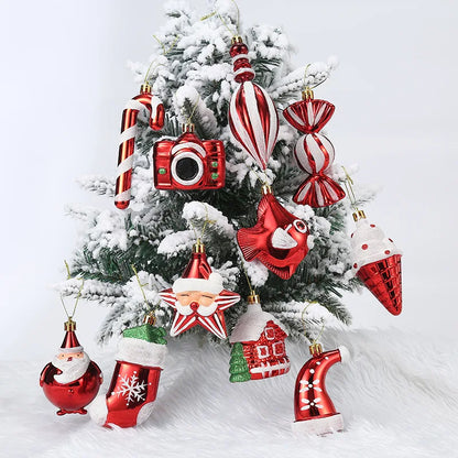 Christmas Tree Hanging Ornament – Red & White Candy Cane Pendant for Xmas, Home Decor & New Year 2024
