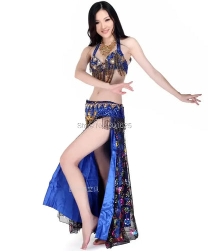 Sexy Belly Dance Costume Set for Women – 2-Piece Bra & Belt Outfit for Sizes 34D/DD,36D/DD,38/D/DDD,40B/C/D,42D/DD