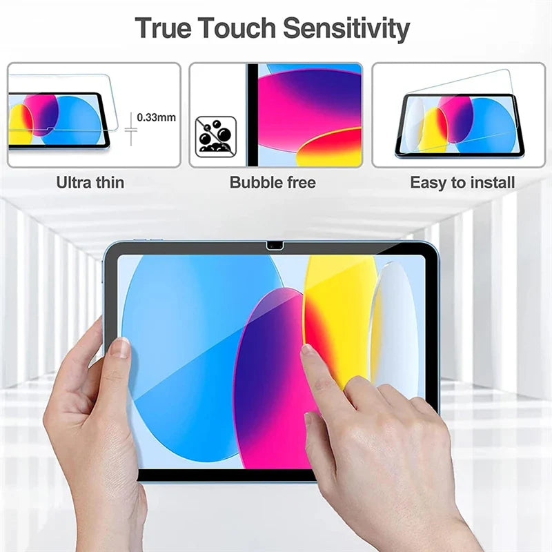 2PCS Glass Screen Protector & Tablet Case for iPad 10th/11th Gen 10.9" 2025 A16 A3354 A3355 A2696 A2757