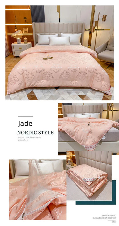100% Natural Mulberry Silk Comforter - Summer Cool & Winter Warm Duvet, King, Queen, Twin & Single Bedding Quilt