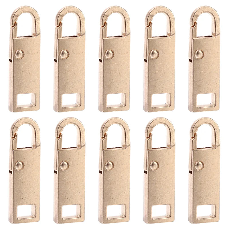 10/1PCS Universal Metal Zipper Pull Replacement — Instant Repair Kit for Luggage, Purses & Clothing Sliders