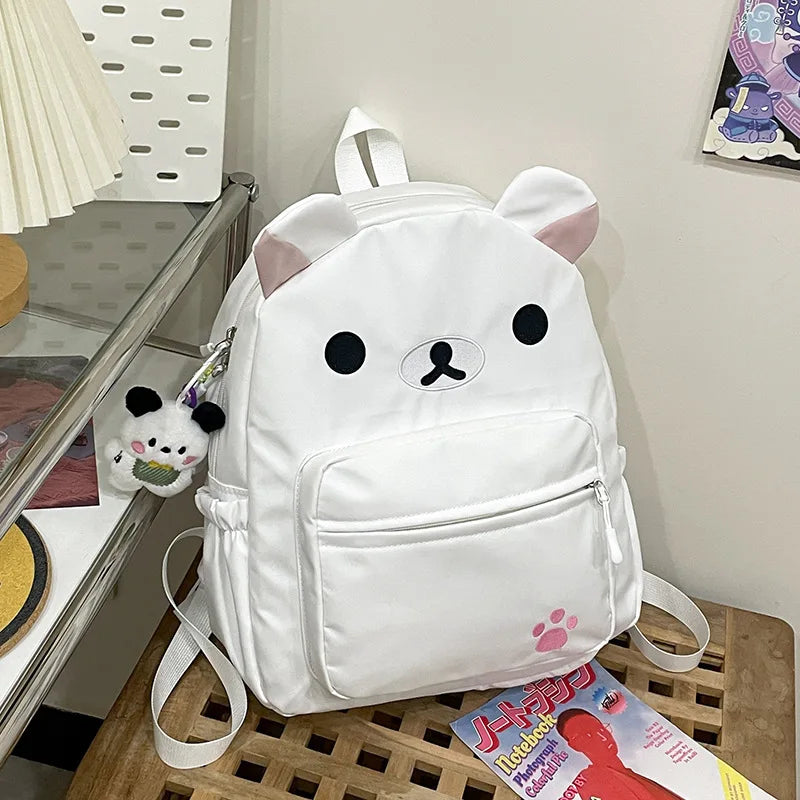 Rilakkuma Anime Backpack — Cute Relax Bear School Bag for Women, Girls & Boys, Outdoor Travel Rucksack Gift