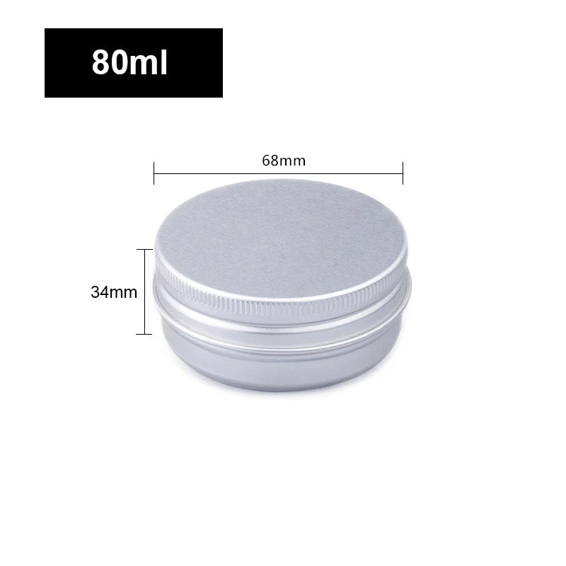 1/5/10pcs Empty Silver Aluminum Tins – 5-250ml Screw Top Round Containers for Candles, Spices & Storage