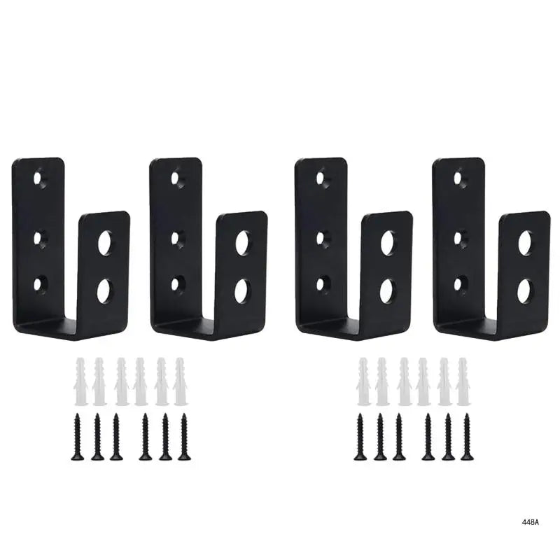 Door Barricade Security Clamps - U-Shaped Door Lock Brackets Set for Home, Barn, Shed, Garage & Gate Protection