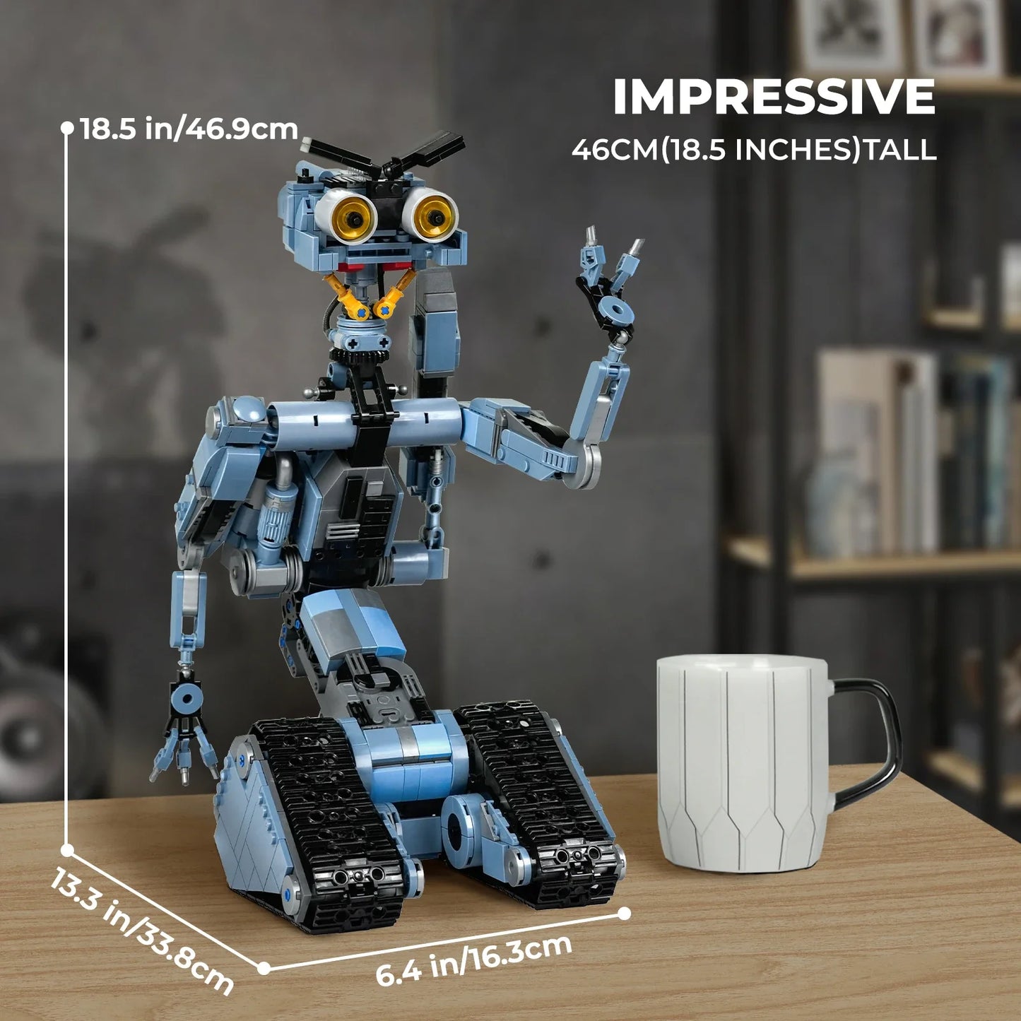 1176-Piece Johnny 5 Robot Building Blocks Set – Remote Control, Rechargeable Toy for Halloween & Christmas Gift