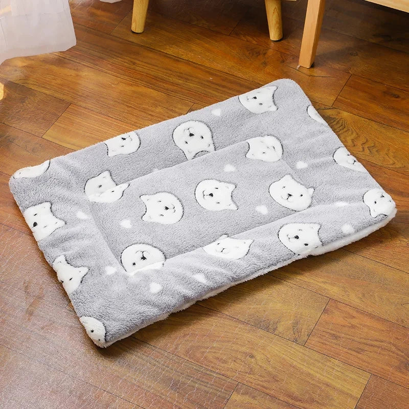 Thick Flannel Pet Sleeping Mat - Soft Warm Cat & Small Dog Cushion Blanket