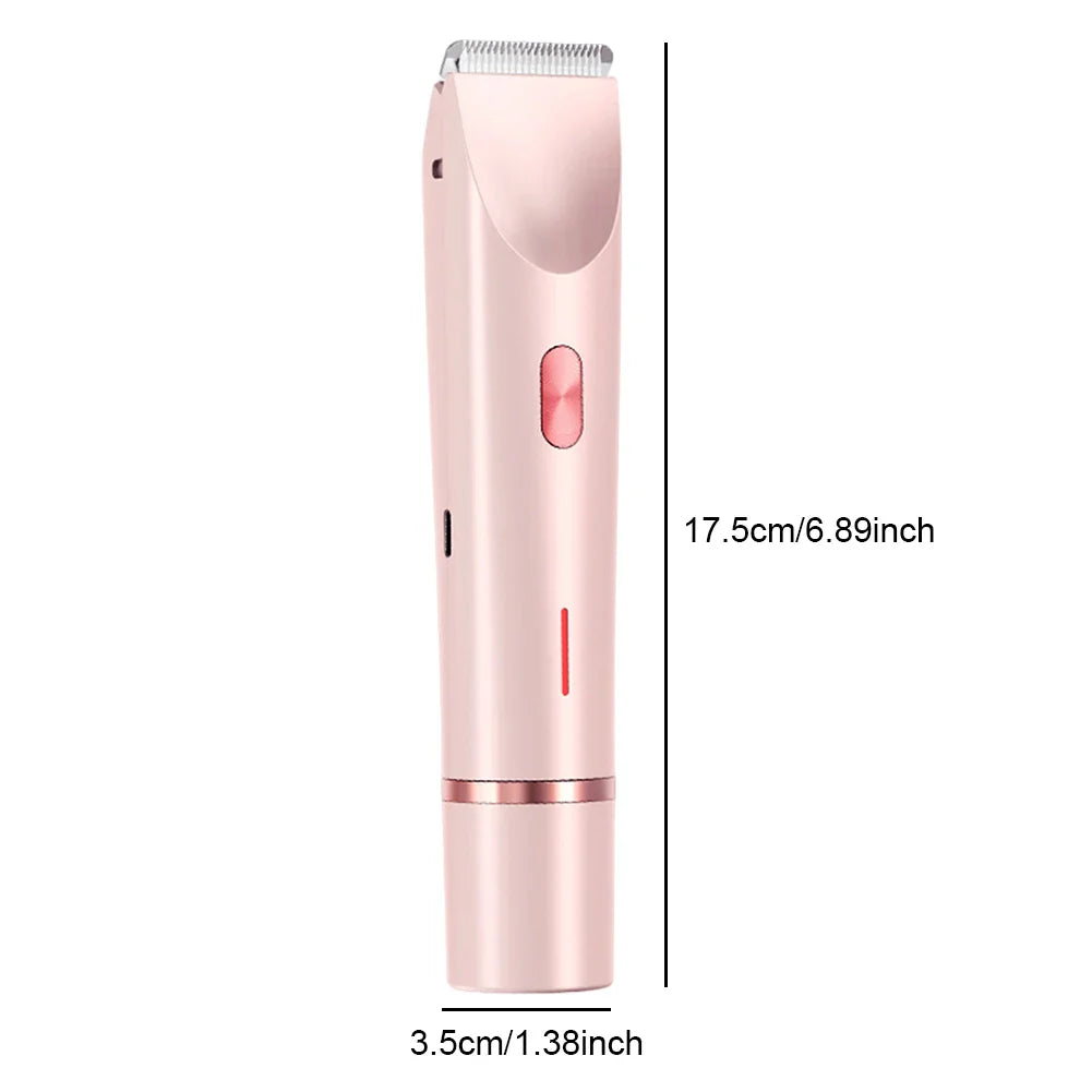 Women’s 2-in-1 Electric Razor – Dual-Head Painless Wet & Dry Bikini Trimmer with Detachable Head Shaver