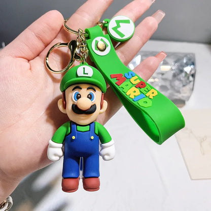 Super Mario Bros Keychain – 27 Cute Cartoon Character Action Figure Toy Doll Gift for Kids