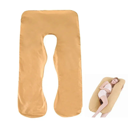 Cotton Maternity U-Shaped Body Pillow Case – 140/150cm Removable & Washable Cover for Pregnancy Support