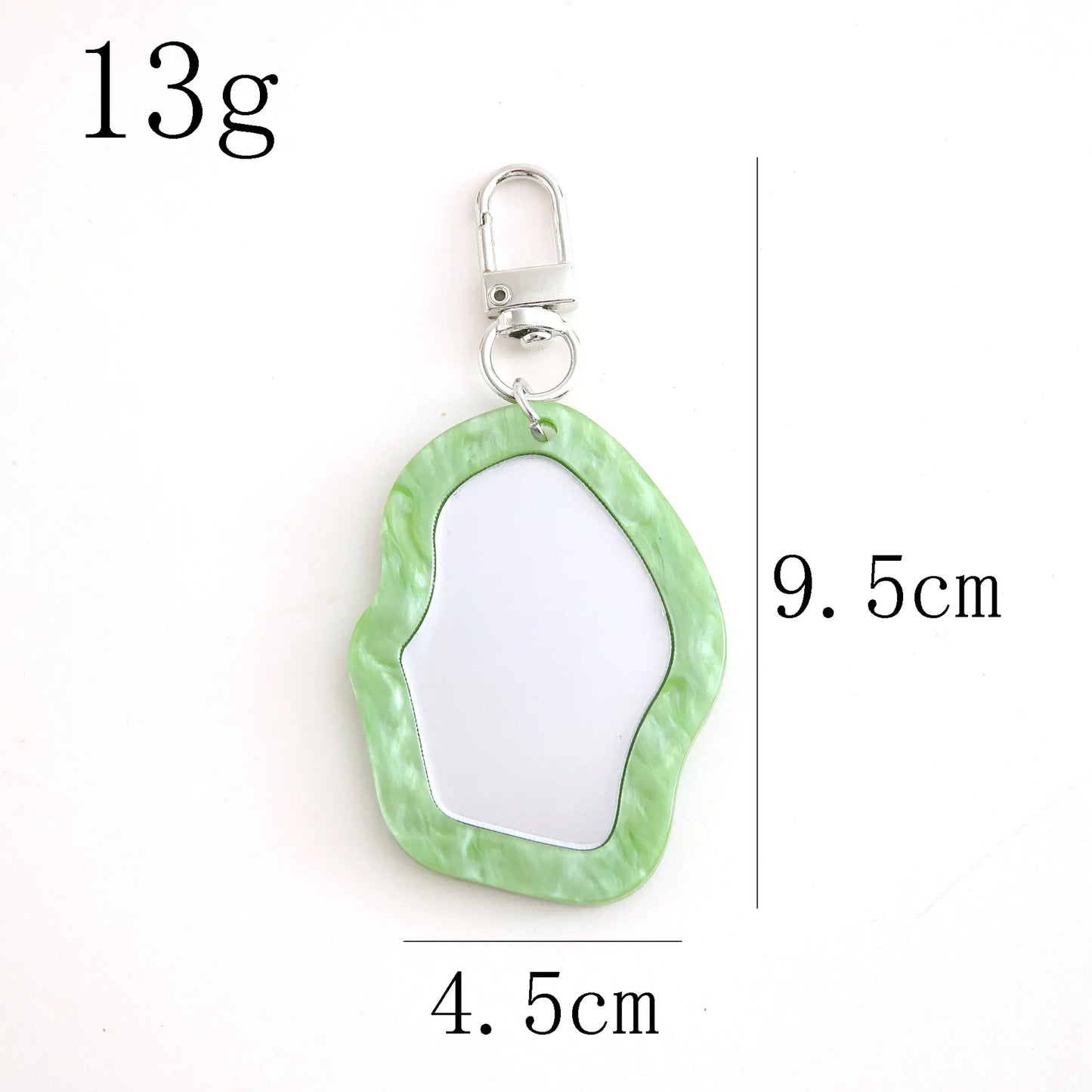 Mini Resin Makeup Mirror Keychain - Irregular Portable Touch-Up Mirror Bag Charm for Purses & Backpacks