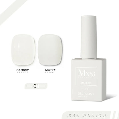 Mxsi 15ml Gel Nail Polish - Neon Brown, Royal Blue, Red, Green & Nude UV Gel Lacquer Colors for Nail Art