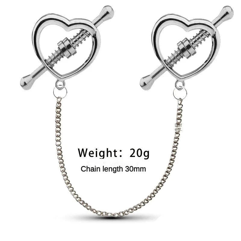 Stainless Steel Adjustable Nipple Clips — Erotic Breast Stimulation, Bondage Restraint Fetish BDSM Sex Toy for Women