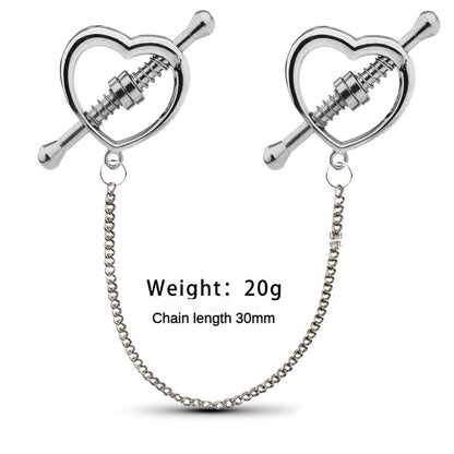 Stainless Steel Adjustable Nipple Clips — Erotic Breast Stimulation, Bondage Restraint Fetish BDSM Sex Toy for Women