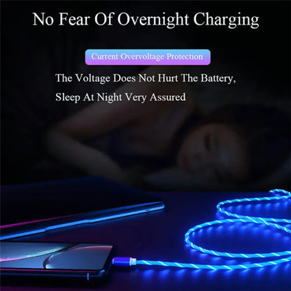 1m & 2m Glowing LED USB Charging Cable – 2.4A Data Cord for iPhone 14, 13, 12, 11 Pro Max, XS & XR