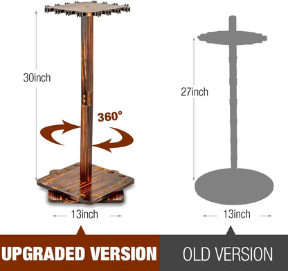 360° Rotating Fishing Rod Holder Rack - 16 Rod Floor Stand Organizer for Garage & Fishing Gear Storage