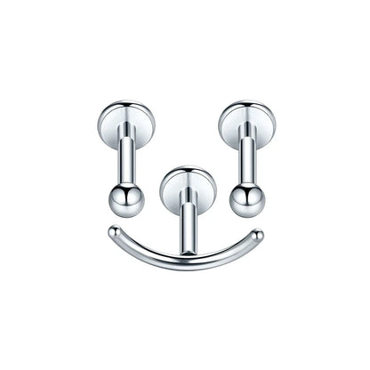 Titanium CZ Tragus & Helix Stud – Internally Threaded Labret Lip Ring Piercing Earring (1PC)