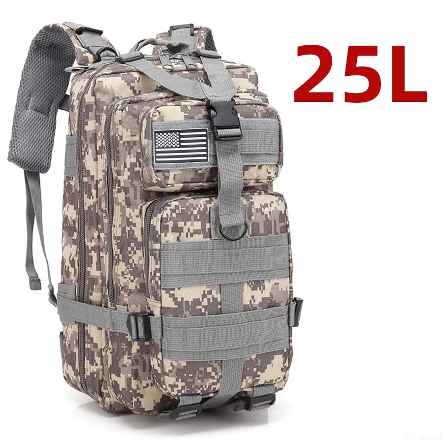 25L/50L Nylon Waterproof Backpack - Outdoor Trekking, Fishing, Hunting, Tactical Sports Rucksack for Camping & Hiking