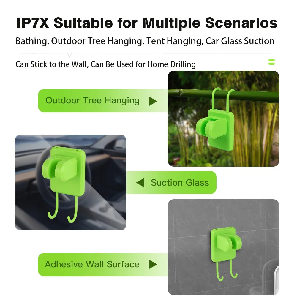 Portable Camping Shower Pump – RV & Outdoor Shower Kit with 6000mAh Battery, Full-Screen Digital Display, Adjustable Flow