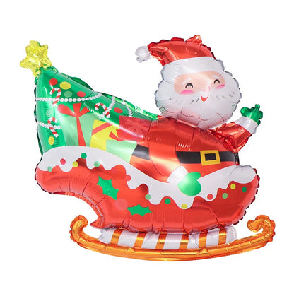 Merry Christmas Foil Balloon Set – Santa Snowman Christmas Tree Elk Cartoon Party Decorations Supplies