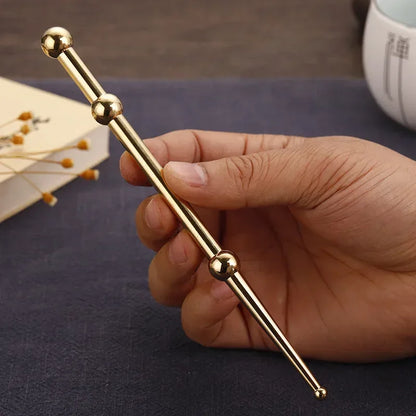 Brass Acupressure Pen – Ear Acupoint Massage Stick for Eyesight Improvement & Meridian Therapy
