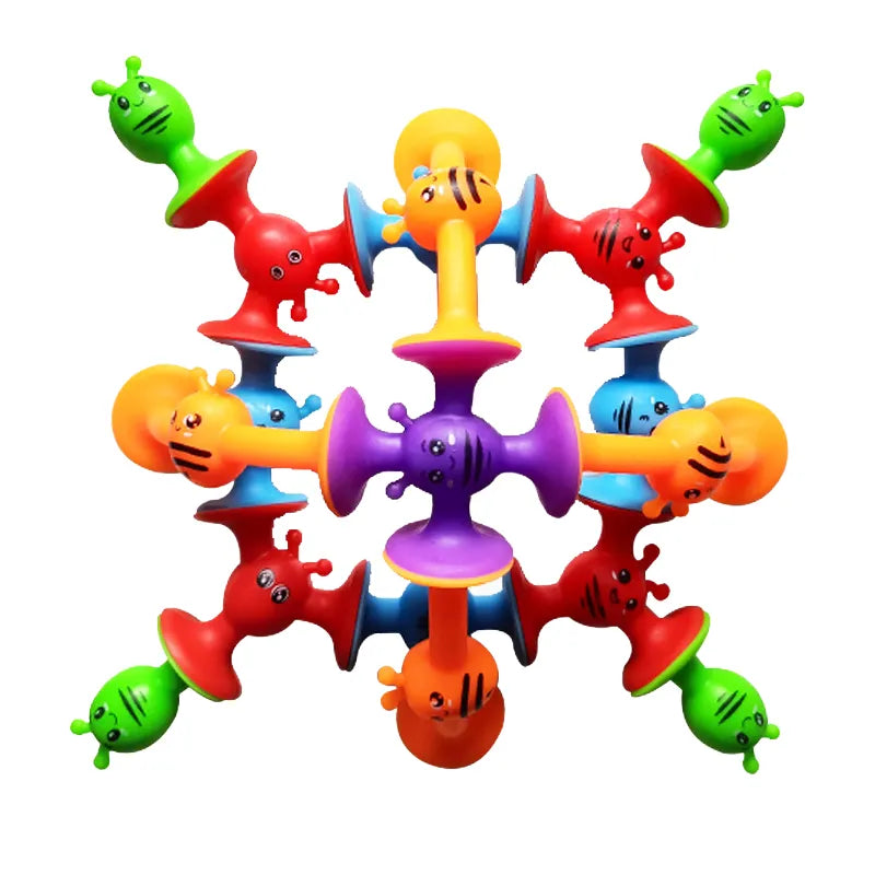 Interactive Bees Suction Cup Toy - Soft Building Blocks Pop Sucker and Dart Set, Perfect Gift for Kids