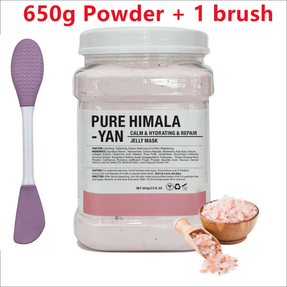 650g Chamomile Hyaluronic Acid Jelly Mask – Rose Moisturizing Facial Powder with Silicone Brush for Skin Elasticity